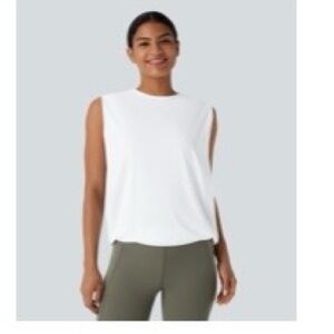 Sleeveless White Yoga Top